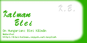kalman blei business card